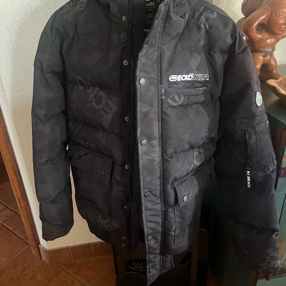 Ecko Unlimited Men's Dark Gray Puffer Jacket